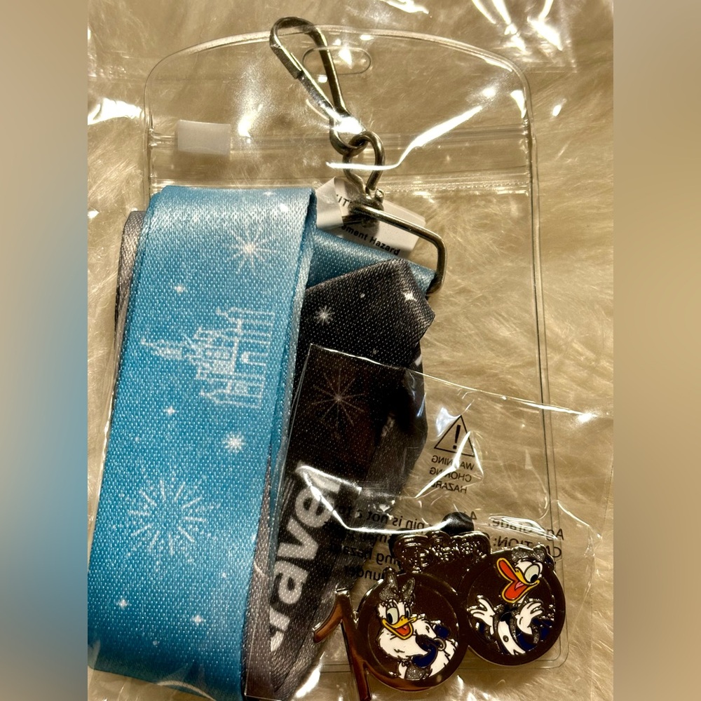 Disney lanyard. And Disney pin